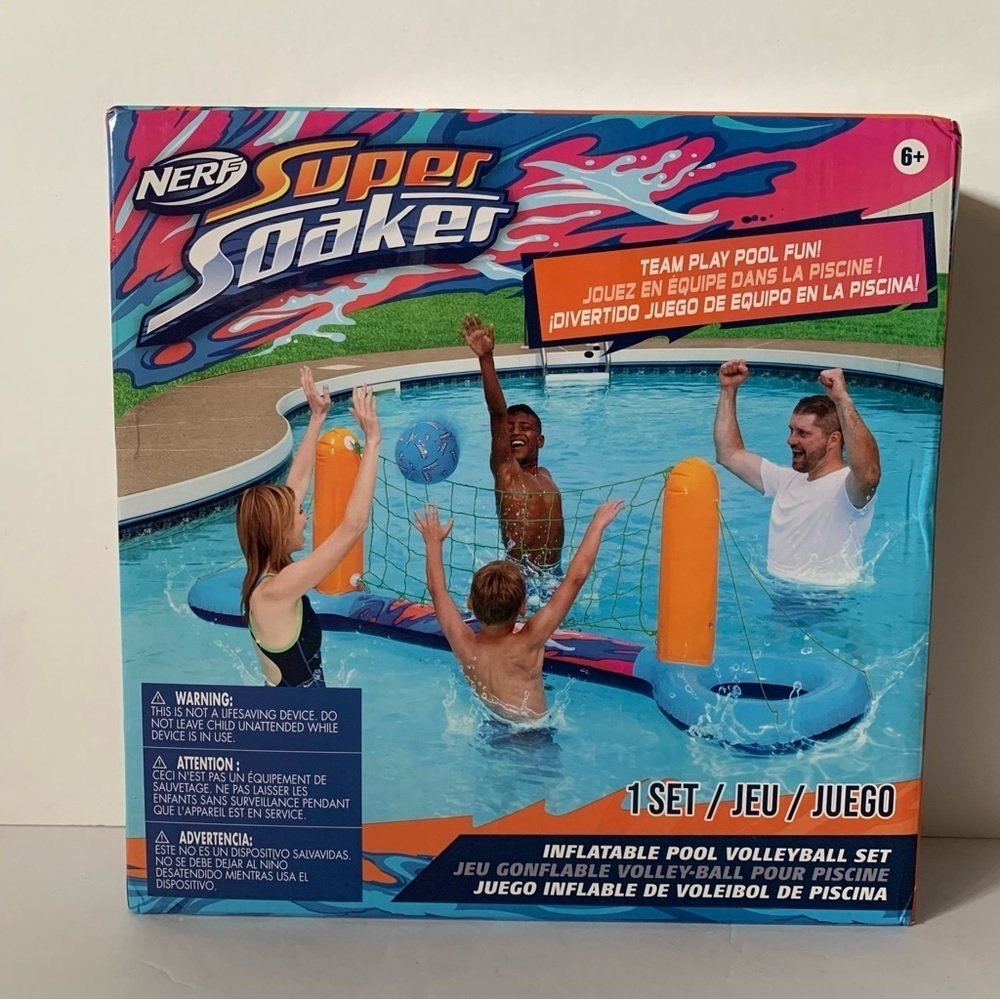 NIB. Nerf Super Soaker Inflatable Volleyball Set - Picture 2 of 5